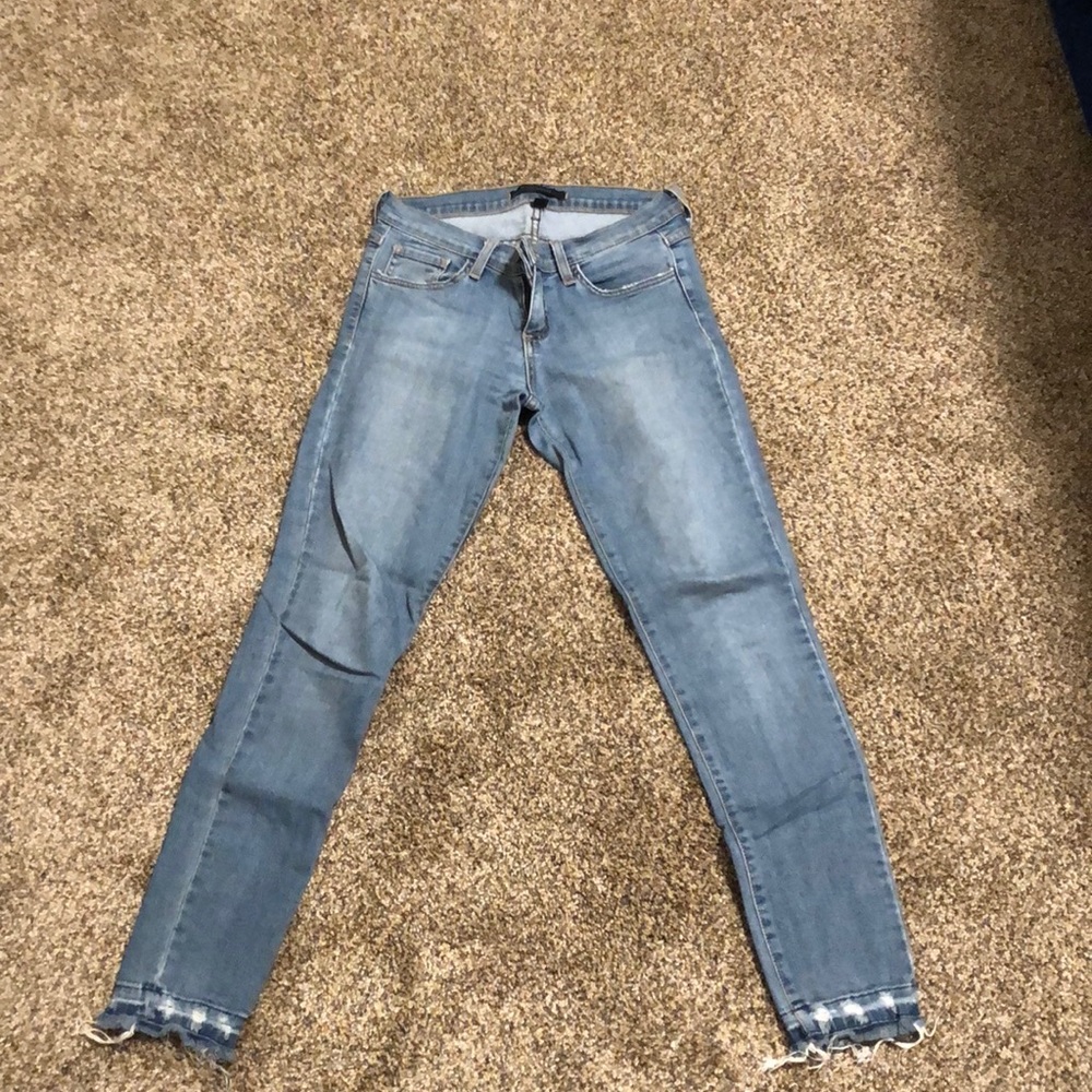 Low rise denim skinnys